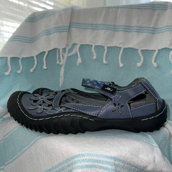 JBU BY JAMBU Women's Mary Jane Wildflower Boho Sandals in Denim Blue 8 M - Picture 7 of 8